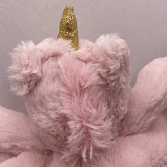 Kellytoy K. Luxe Baby Security Blanket Pink Unicorn Plush Head Lovey Rattle Toy - Picture 5 of 9